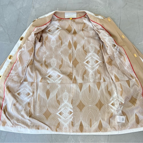 ANTHROPOLOGIE x Leifsdottir White Beige Leather Long Sleeve Classic Jacket Sz 0 - Picture 8 of 16